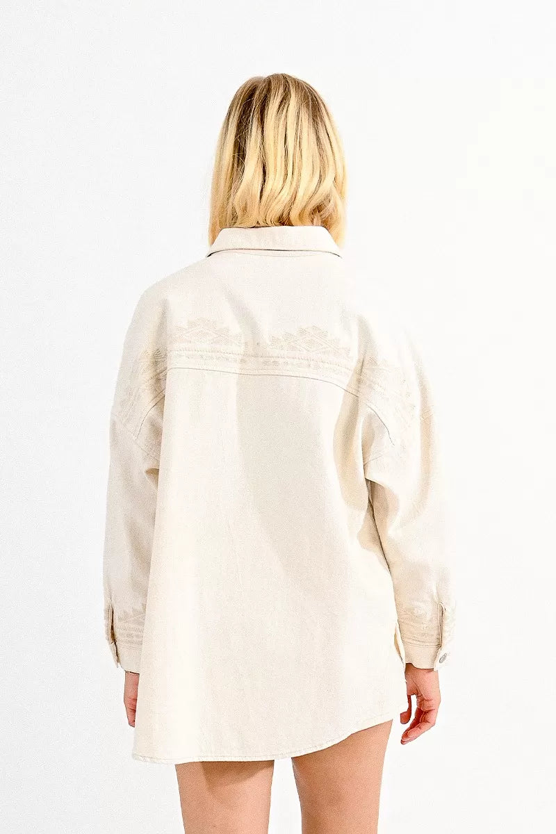 Embroidered Overshirt Jacket