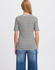 Mira T-Shirt in Grey Melange and Black