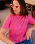 Shelby Boxy T-Shirt in Hot Pink Sunshine