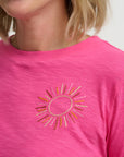 Shelby Boxy T-Shirt in Hot Pink Sunshine
