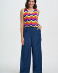 Rosy Knit Vest in Multi Sunset Chevron