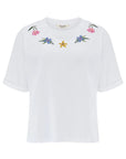Celia Heavy-Weight T-Shirt in White with Flower Chain
