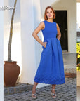 Carmen Dress in Cobalt Blue
