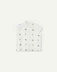 Shirt with Elephant and Palm Tree Print