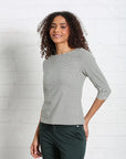 Paloma Stripe Tee in Forest