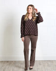 Sophia Top in Chocolate Dot