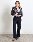 Mia Blouse in Blue Floral
