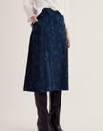 Forest View Skirt in Lino Seedpods Maritime Marine