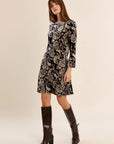 Short Dress in Paisley Pattern