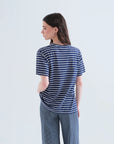 Cotton Navy Striped T Shirt