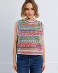 Sleeveless Sweater in Tibetan Pattern