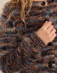 Brushed Knit Cardigan in Denim Blue