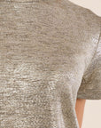 Metallic T Shirt in Beige