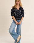 V Neck Polka Dot Cardigan