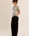 Metallic T Shirt in Beige