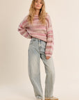 Tie Dye Knit Sweater in Pink