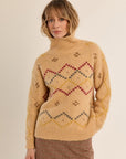 Turtleneck patterned sweater