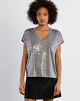 Silver Metallic T Shirt
