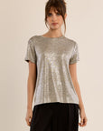 Metallic T Shirt in Beige