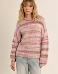 Tie Dye Knit Sweater in Pink
