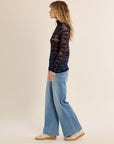 Lace Under Shirt in Navy