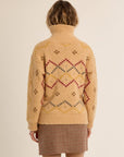 Turtleneck patterned sweater