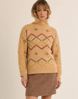 Turtleneck patterned sweater