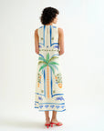 Long Dress with Palm and Mermaid print