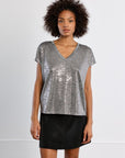 Silver Metallic T Shirt