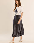 Satin High Waisted Skirt