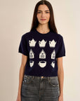 Short Sleeve Knit Sweater