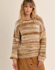 Tie Dye Knit Sweater in Camel