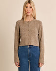 Short Fitted Cardigan in Camel