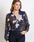 Mia Blouse in Blue Floral