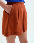 Brown Cotton Shorts
