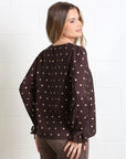 Sophia Top in Chocolate Dot