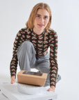 Floral Print Turtle Neck