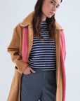 Cotton Navy Striped T Shirt