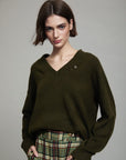 Sweater with Faux Leather Elbows