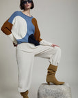 Sweater with Semicircle Intarsia