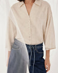 Catheryna ¾ Shirt in Sand Melange