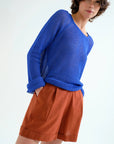 Brown Cotton Shorts