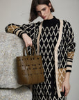 Geometric Jacquard Dress