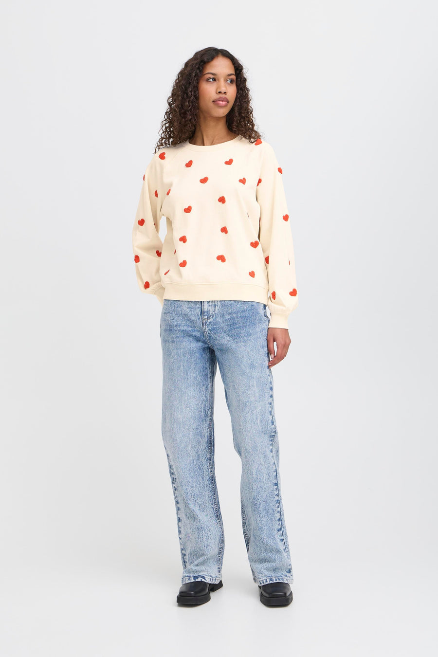 Kasura Sweater with Tangerine Hearts