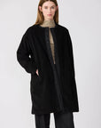 Divorta Long Sherpa Jacket in Black
