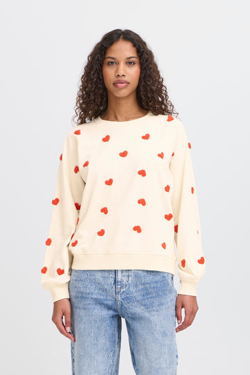 Kasura Sweater with Tangerine Hearts