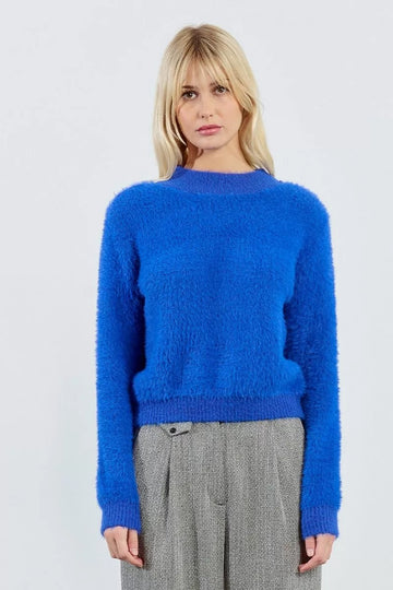 Fluffy Sweater in Royal Blue