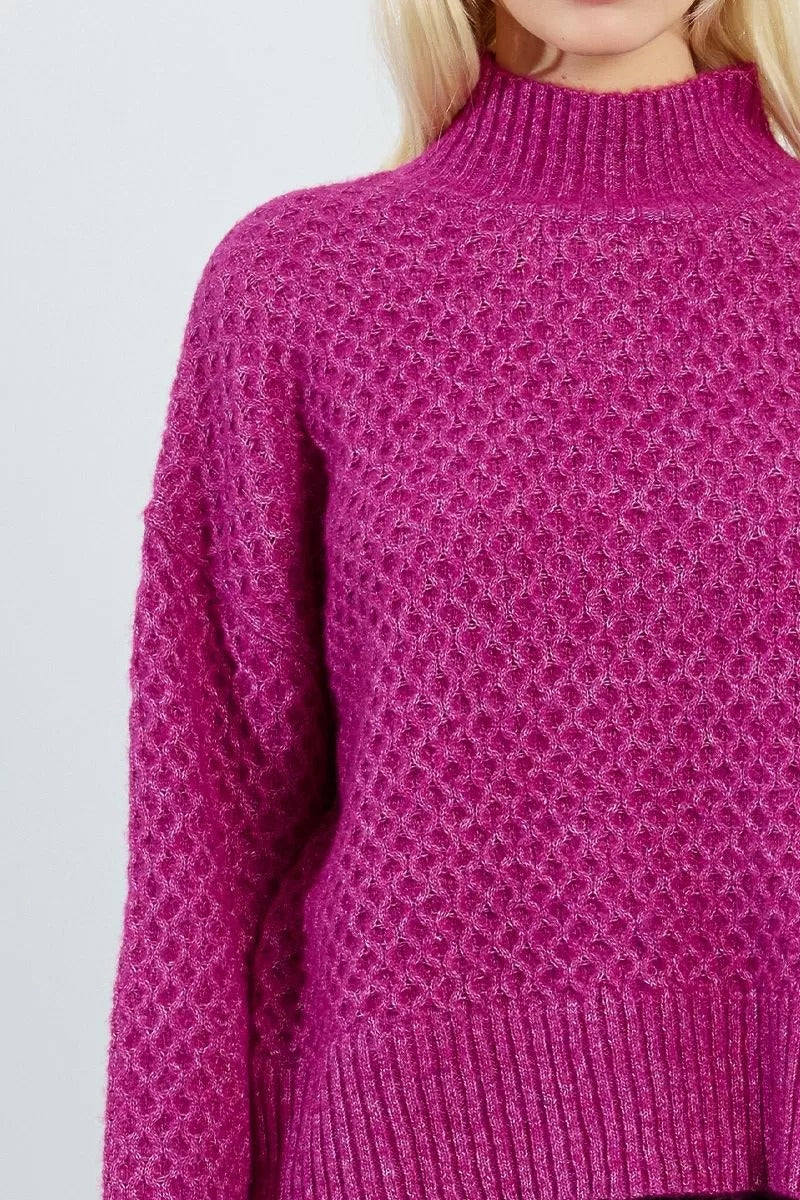 Turtle Neck in Purple Bougainvillier