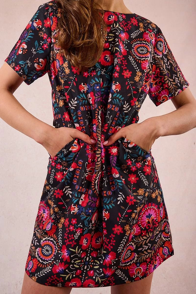 Short Printed Shift Dress
