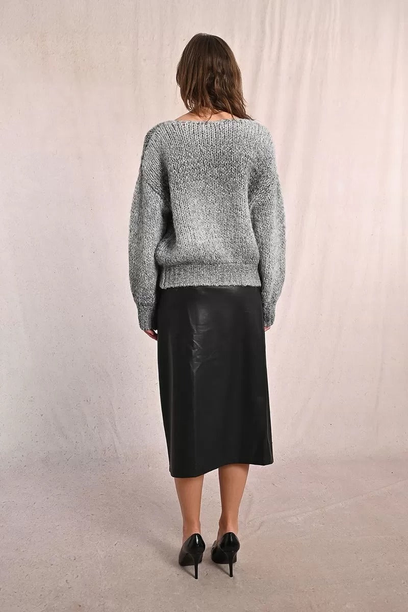 Gradient Knit Sweater in Grey